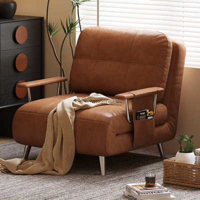 This 3-in-1 Convertible Sleeping Chair features an Adjustable Backrest and is Suitable For Studies, Offices, or RVs.
