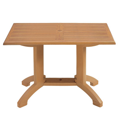 Atlanta Rectangular Outdoor Dining Table With Umbrella Hole , 48'' in. W 32'' in. D