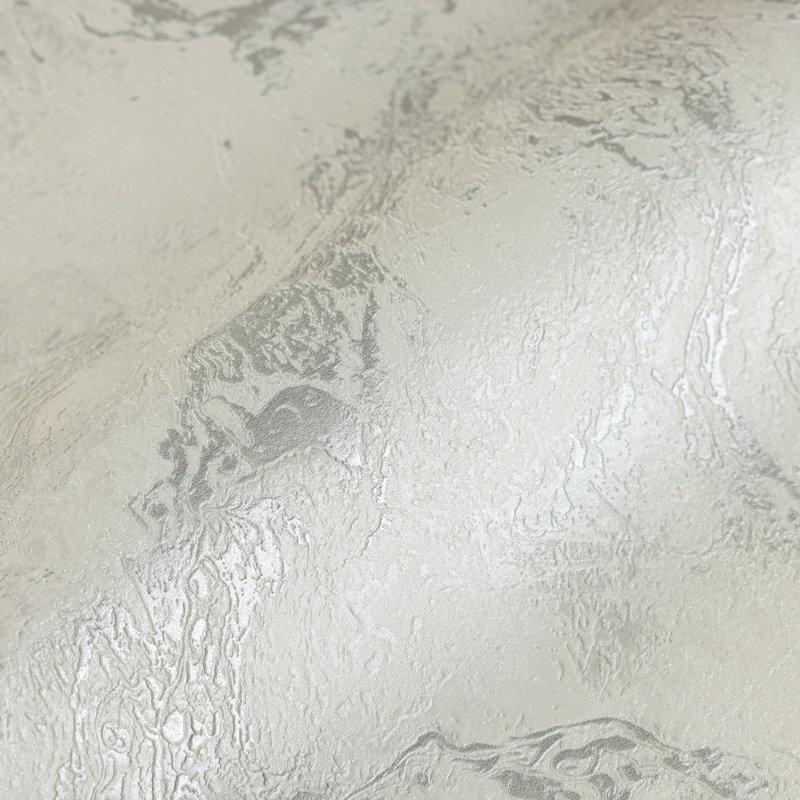 Rouleau de papier peint embossé L 33 pi x l 41,7 po Driana, Ivoire / Argenté