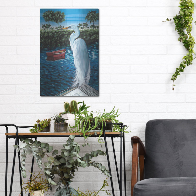 «Peaceful Heron II» par Carolee Vitaletti, H 16 po x l 12 po