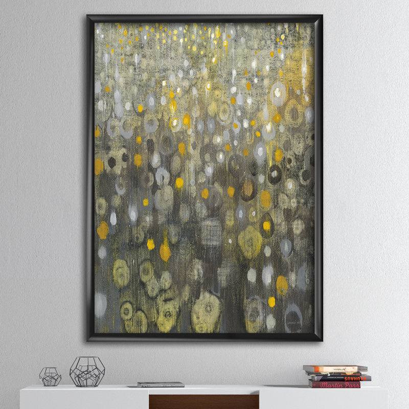 « rain abstract v », reproduction d’art sur toile, H 40 po x l 30 po x P 1,5 po, Cadre noir