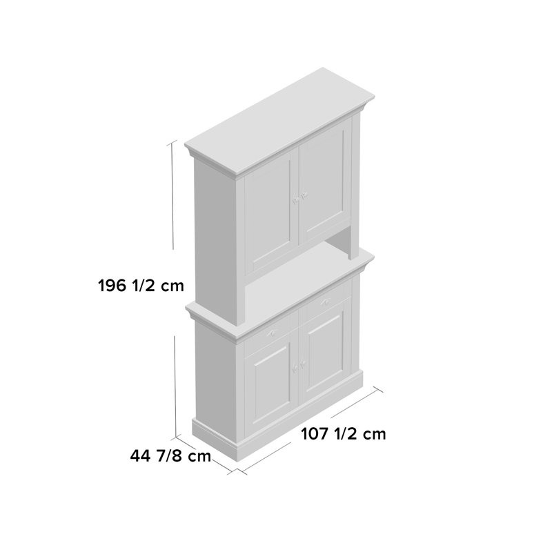 Kelly Display Cabinet, Grey/Leach-coloured