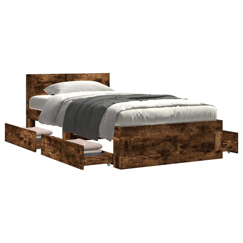 Bed Frame, Smoked Oak