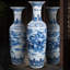 Grand vase décoratif sur pied en céramique 70,87 "bleu et blanc Jingdezhen-1888023951