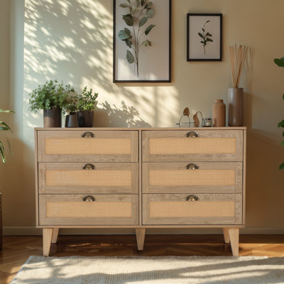 6-drawer Accent Rattan Chest