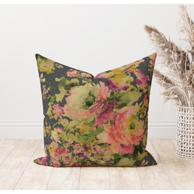 Housse de coussin en lin gris anthracite
