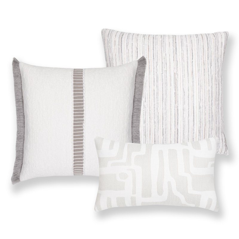 Noble Lumbar Indoor/Outdoor Pillow Cover & Insert, Alabaster