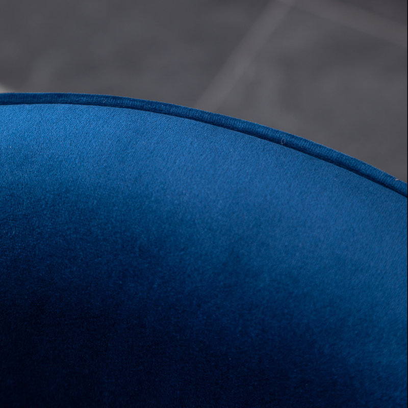 Fauteuil en velours bleu moderne avec pivot - Tissu de salon confortable et élégant, Bleu