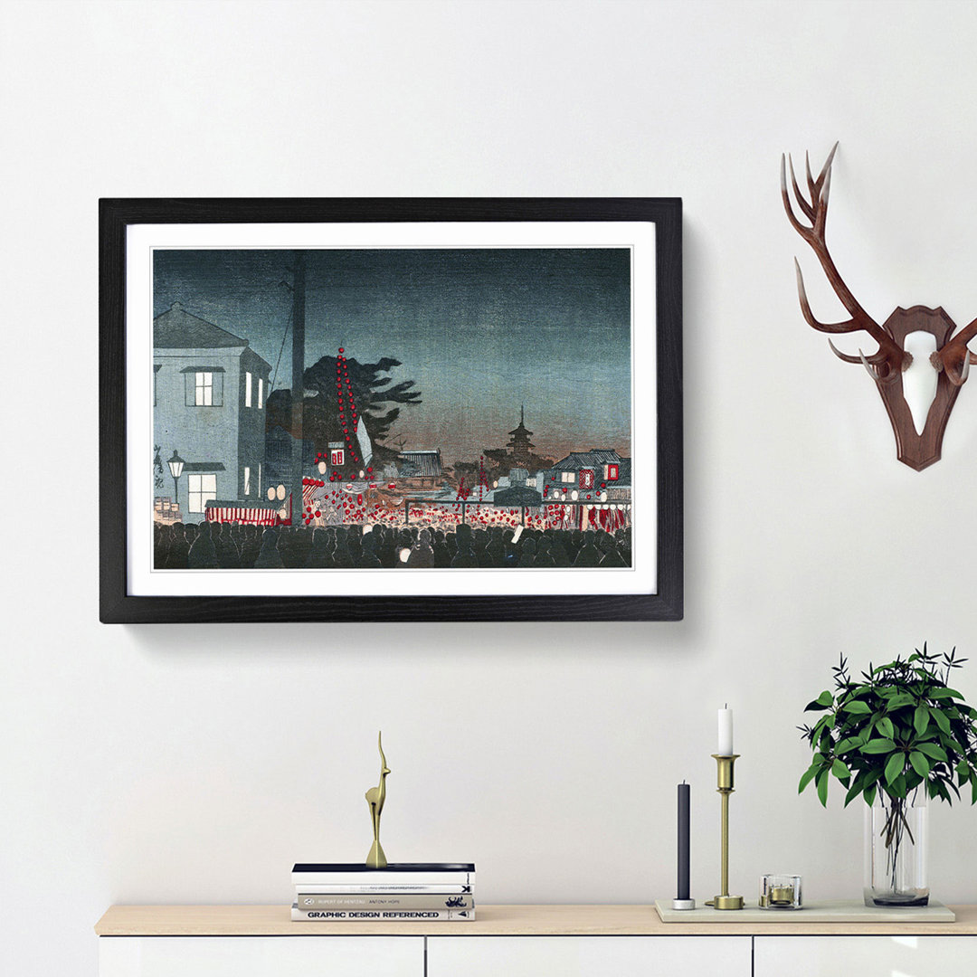 Night Festival by Kobayashi Kiyochika - Framed Print