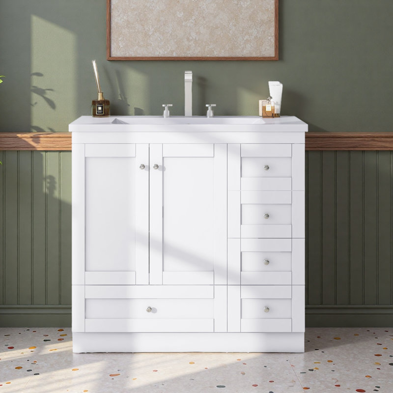 36" Bathroom Vanity, White