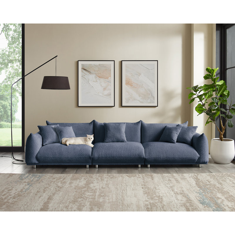 Amritha 316.2Cm Round Arms Sofa, Blue