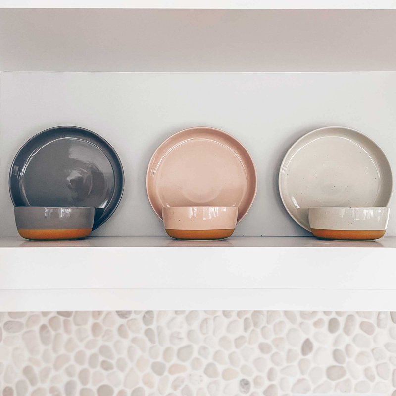 Set of 4 Multicolor Ceramic Microwave Safe Bowls