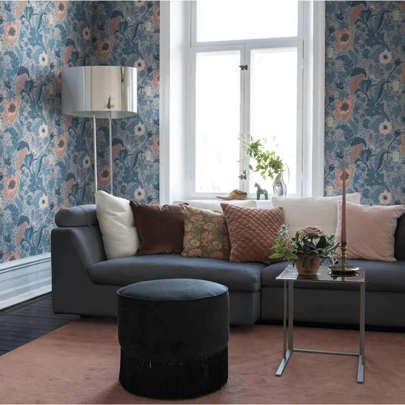 Bryanna 10.05m x 53cm Matte Wallpaper Roll, Blue