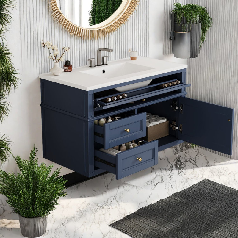 Modern Vanities(must Include Both Vanity Cabinet  And Sink), Mdf 36 In Storage