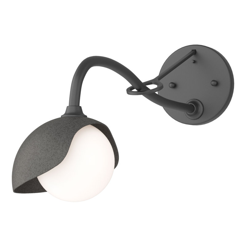 Brooklyn 1 - Light Hardwired Armed Sconce, Black, Natural Iron