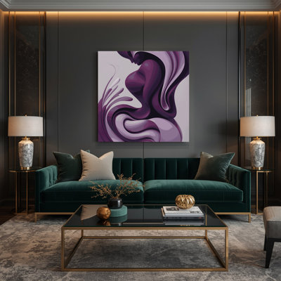 Abstract Figurative 5 Purple Canvas Wall Art