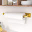 Paquet de 2 porte-serviettes sous armoire: Support mural en acier inoxydable doré pour cuisine, salle de bain, véhicule récréatif