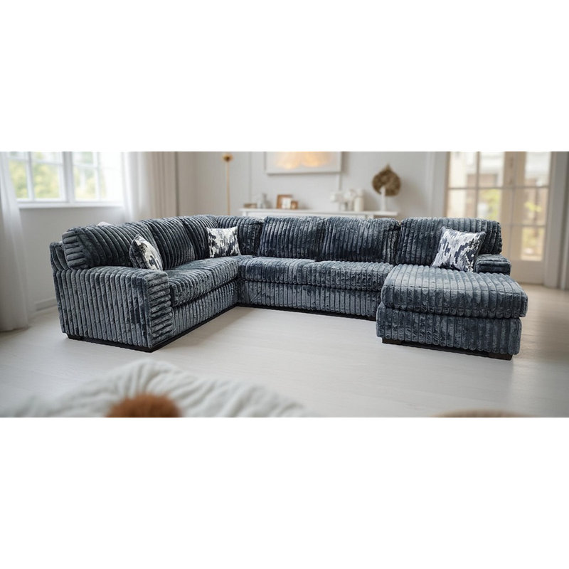 Canapé modulaire en tissu Austin, Tissu gris