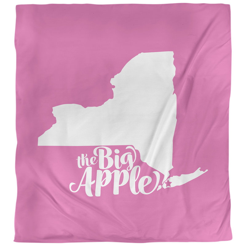Housse de couette big pomme ny, Rose, Microfibre