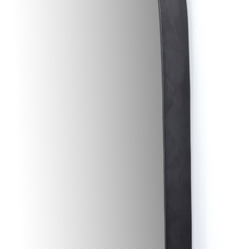 Georgina Flat Metal Wall Mirror, Black, 40" x 39"