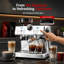 Machine à espresso à double chaudière avec moulin intégré, contrôle PID et buse à vapeur, acier inoxydable