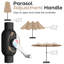 Parasol de patio avec base, manivelle, 15 pi, 2 niveaux, (beige)-126539385