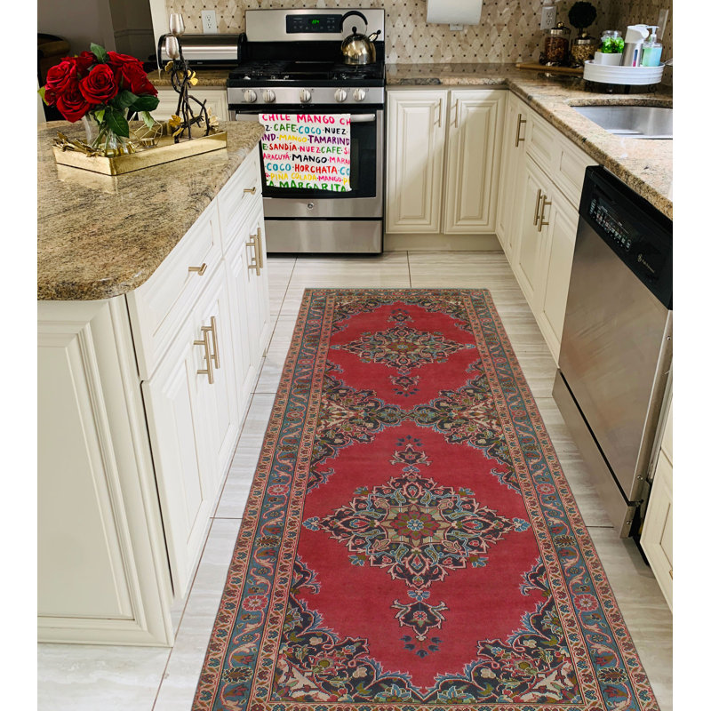One-of-a-Kind 3'1 '' x 9'8" New Age Runner Wool Area Rug in Beige and Blue