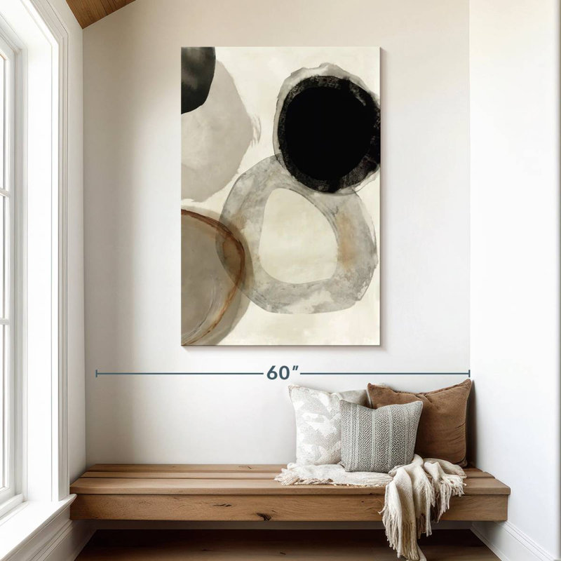 Avery Beige Rings I, 48" H x 32" W