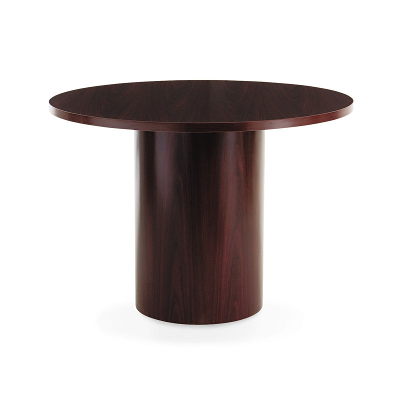Preside Cylinder Table Base, Mahogany