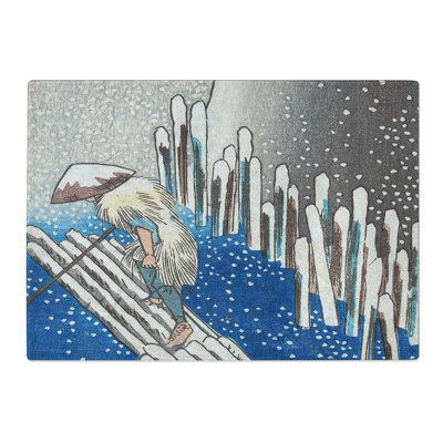 Tempered Glass Sumida River in the Snow by Utagawa Hiroshige Chopping Board