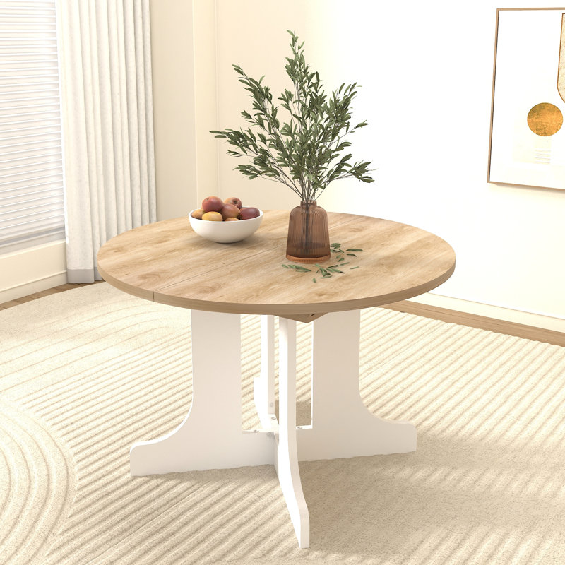 Table de salle à manger ovale extensible 59 po x 43 po avec rallonge amovible, pièce d'aspect chêne blanc, grâce amovible