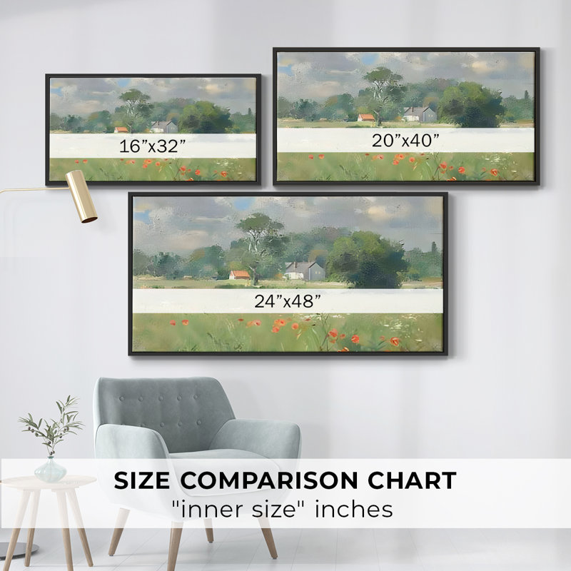 Paysage, série CCGXCI, toile tendue avec châssis, prête à être accrochée, Noir, H 17 po x l 33 po