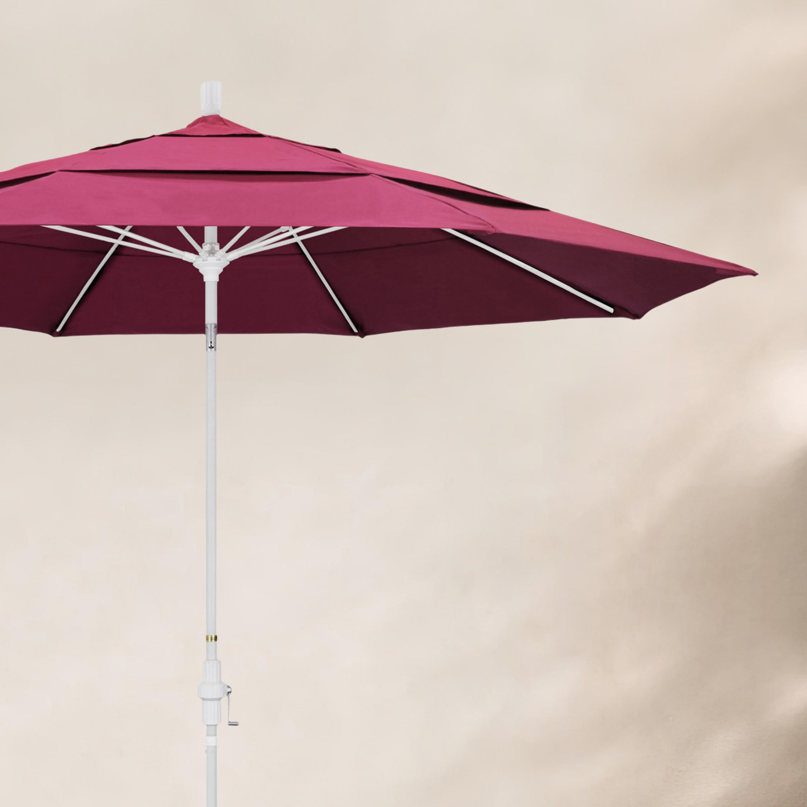 Brent 11' Sunbrella® Umbrella, Canvas Hot Pink Sunbrella® Canvas, 102"H x 132"W x 132"D, Matted White