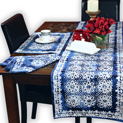 Cotton Batik Floral Table Runner