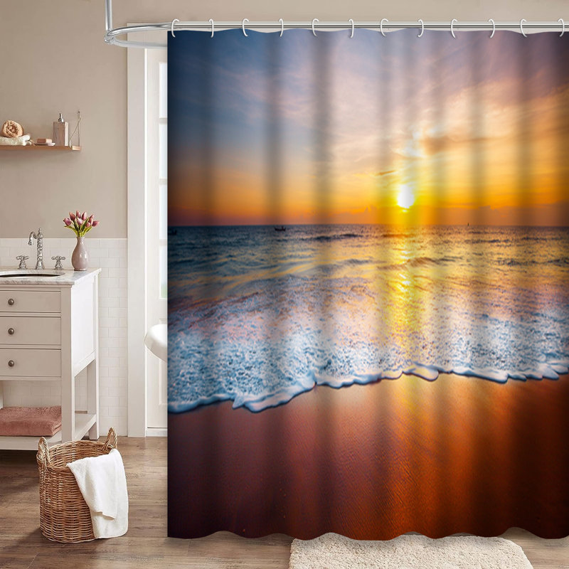 Rideau de douche Sunset Beach, L 72 po x l 78 po