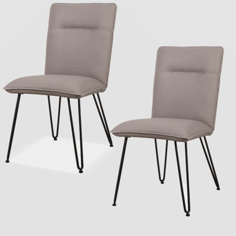 Chaise d'appoint Caydee, Similicuir noir / beige