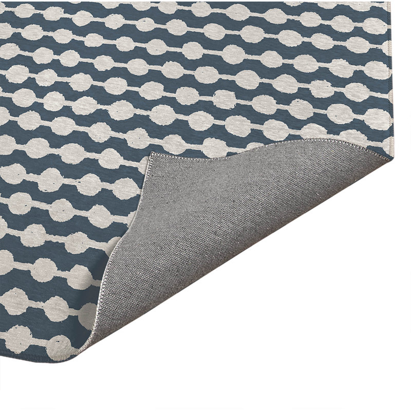 Tapis de bureau léger à pois, L 7 pi x L 5 pi, Bleu
