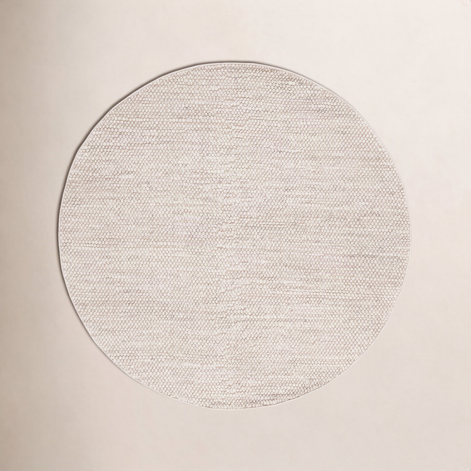 Danie Gray Ivory Hand-Woven Rug, Round 4'