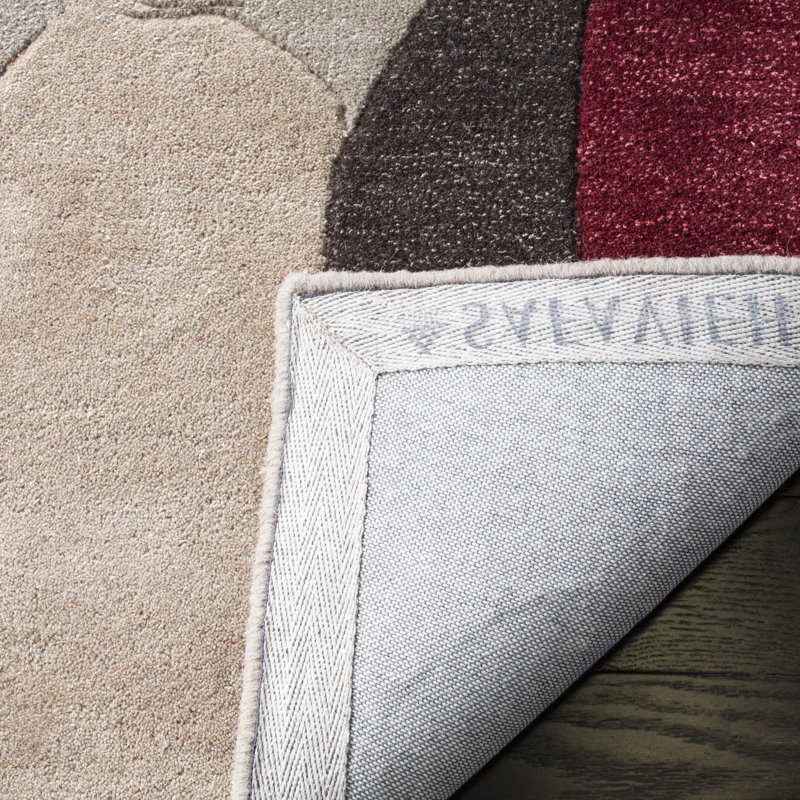 Tapis floral en laine touffeté à la main Mccullough, Carré 5 pi