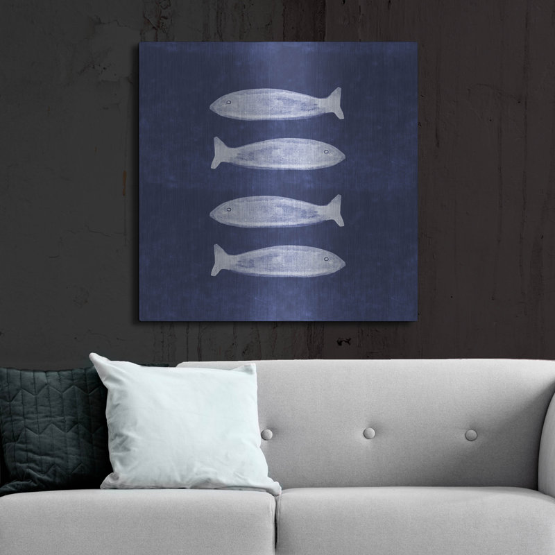 «Indigo Fish» par Linda Woods, H 36 po x l 36 po