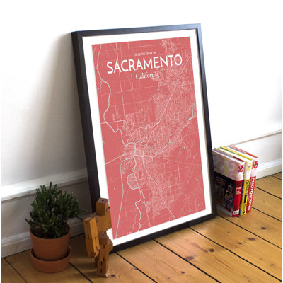 Sacramento City Map - Unframed Graphic Art Print on Paper