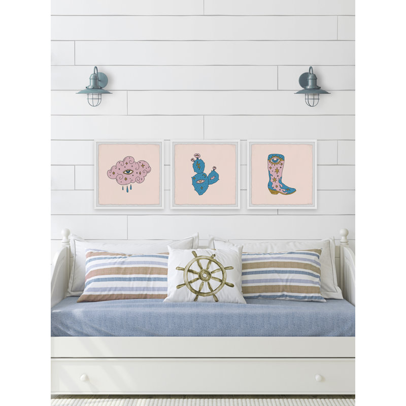 Parlier Desert Rain by Marmont Hill - 3 Piece Single Picture Frame Painting Set, 45''H x 45''W