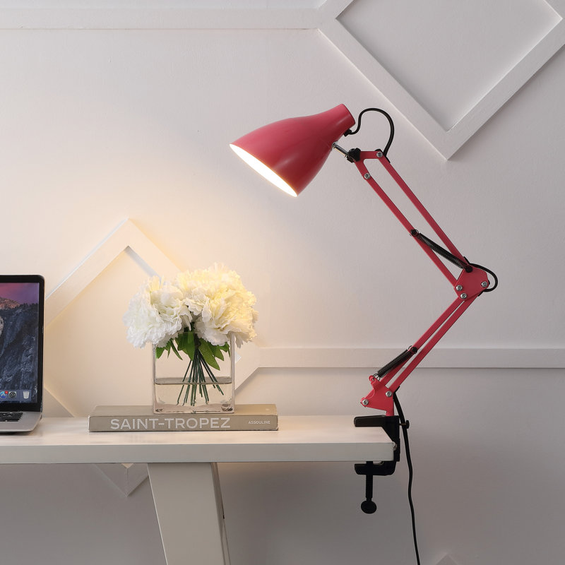 Lampe à pince en métal Kreshnik, Rose