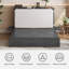 Grand lit simple escamotable moderne avec matelas en mousse à mémoire de forme et USB, gris foncé-1118748106