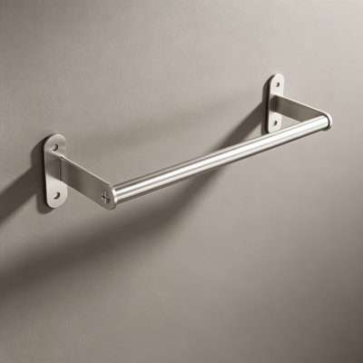 Heavy Duty Wall Mounted Towel Rod for Bathroom, Premium Stainless Steel Single Towel Bar with Space-Saving Design, Easy Clean Modern Finish for Hand Towel and Washcloth Storage