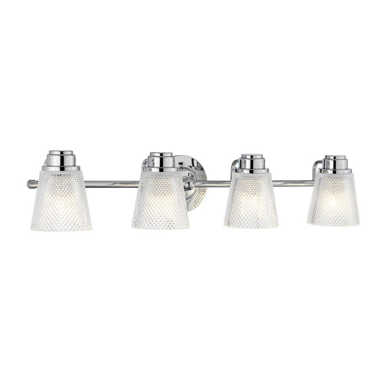 Meuble-lavabo 4 lumières Tempo en chrome poli