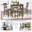 5 Piece Counter Height Dining Table Set, Wooden Square Table With 4 Upholstered Chairs For Small Space-156224917-156224916-156224915