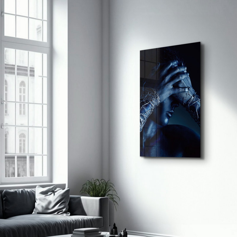 Peinture murale élégante en verre trempé Lekeya, 13,8 x 21,7 pouces | 100% verre trempé, épaisseur: 0,16 pouce | Imprimé UV pour des couleurs éclatantes | Parfait pour la décoration intérieure, le salon et les espaces de bureau
