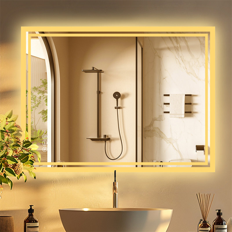 Alona Backlit LED Anti-Fog Bathroom Vanity Mirror, 80cm H x 60cm W