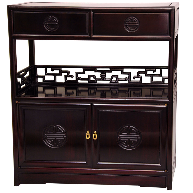 Slavin Solid Wood Accent Cabinet, Rich Dark Cherry